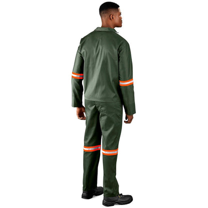 Acid Resistant Polycotton Conti Suit - Reflective Arm & Legs - Orange Tape - Brand your company Logo! Get a quote - Promo Lingo