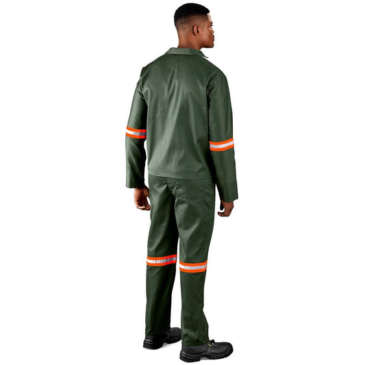 Acid Resistant Polycotton Conti Suit - Reflective Arm & Legs - Orange Tape - Brand your company Logo! Get a quote - Promo Lingo