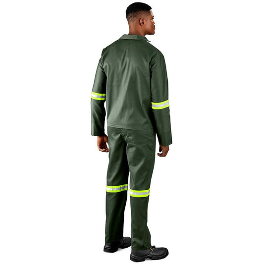 Acid Resistant Polycotton Conti Suit - Reflective Arm & Legs - Yellow Tape - Brand your company Logo! Get a quote - Promo Lingo