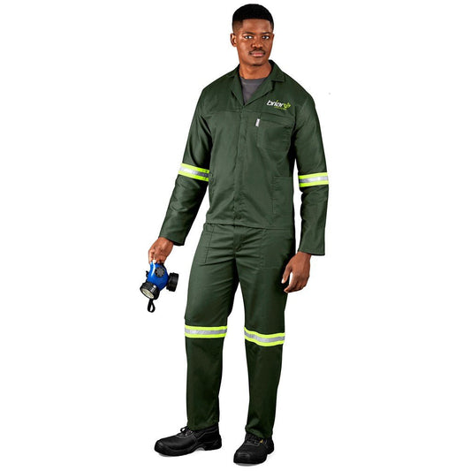 Acid Resistant Polycotton Conti Suit - Reflective Arm & Legs - Yellow Tape - Brand your company Logo! Get a quote - Promo Lingo