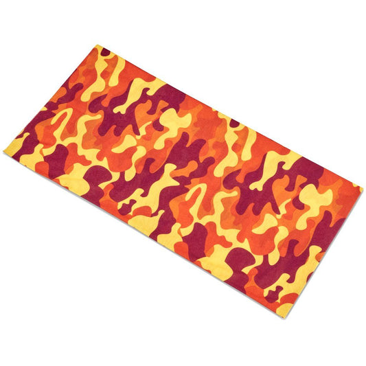 Adults Camo Flexi Tubular Bandana - Orange - Brand your company Logo! Get a quote - Promo Lingo