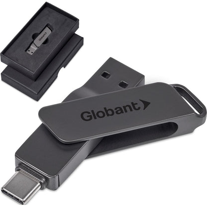 Alex Varga Atraxia Dual Flash Drive – 64GB - Brand your company Logo! Get a quote - Promo Lingo