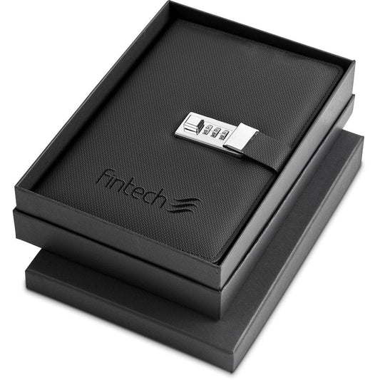 Alex Varga Chapman Code - Lock Hard Cover Notebook - Brand your company Logo! Get a quote - Promo Lingo