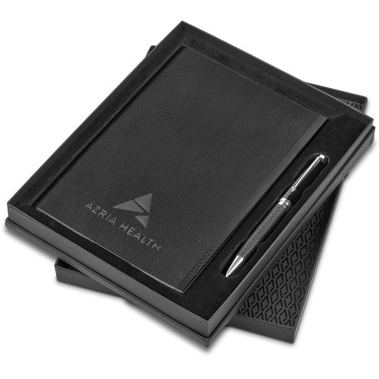 Alex Varga Corinthia Soft Cover Notebook & Pen Set Elegance - Brand your company Logo! Get a quote - Promo Lingo