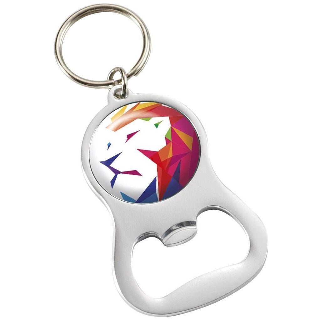 Altitude Chevron Dome Bottle Opener Keyholder for Branding - Brand your company Logo! Get a quote - Promo Lingo