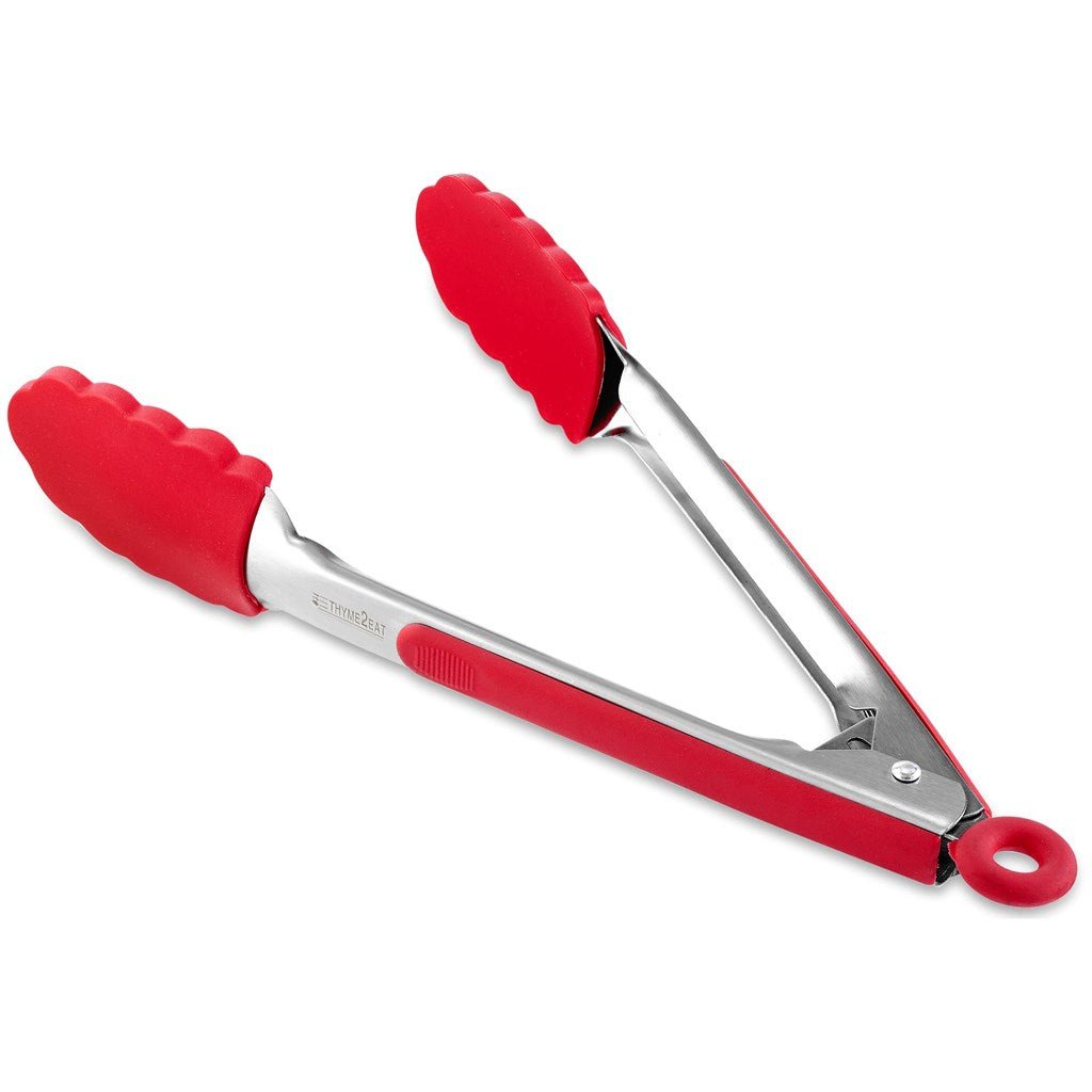 Altitude Crafty Chef Silicone Tongs - Red - Brand your company Logo! Get a quote - Promo Lingo