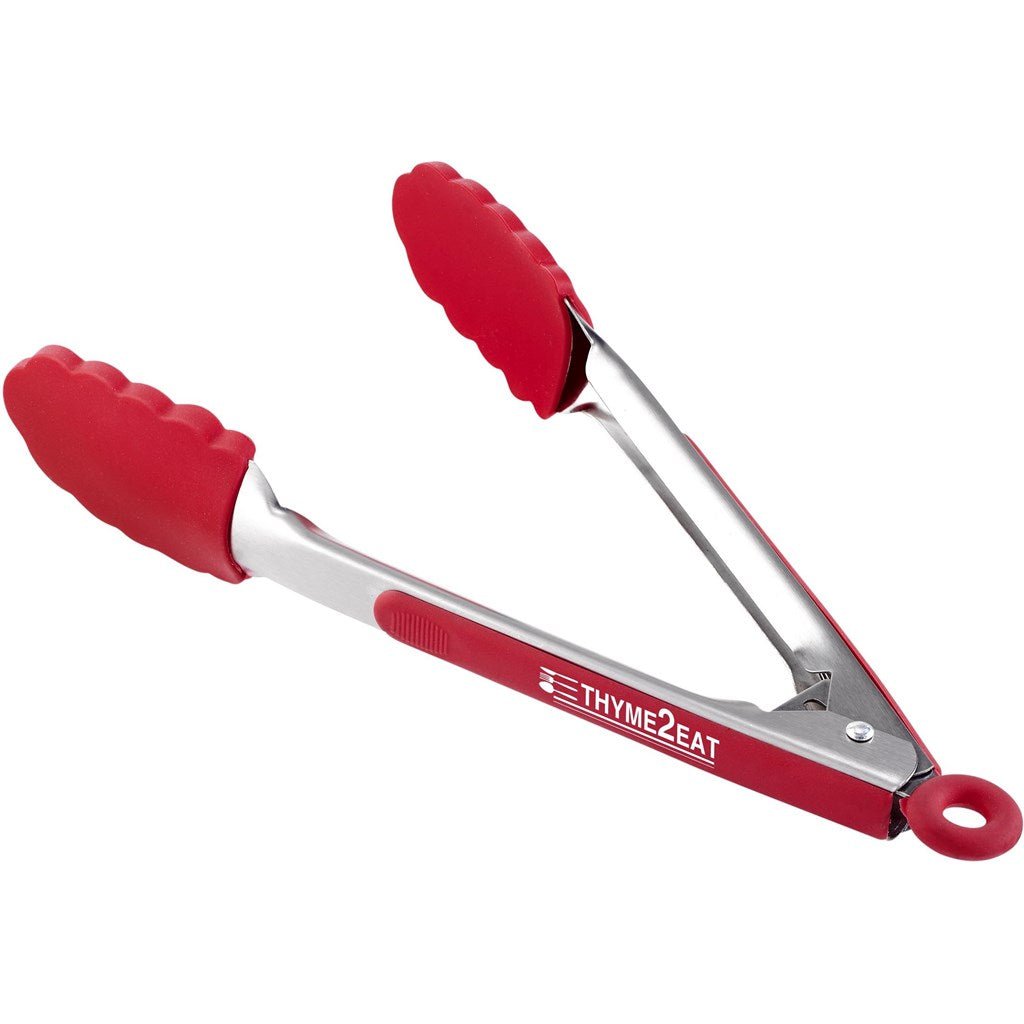Altitude Crafty Chef Silicone Tongs - Red - Brand your company Logo! Get a quote - Promo Lingo