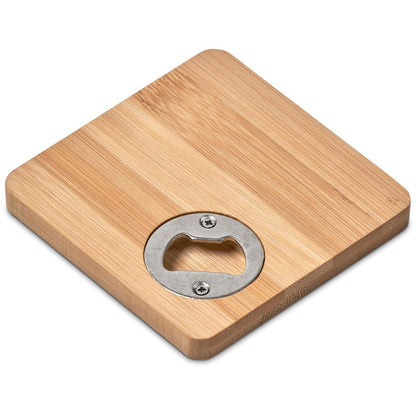 Altitude Drifter Bamboo Bottle Opener Coaster - Brand your company Logo! Get a quote - Promo Lingo