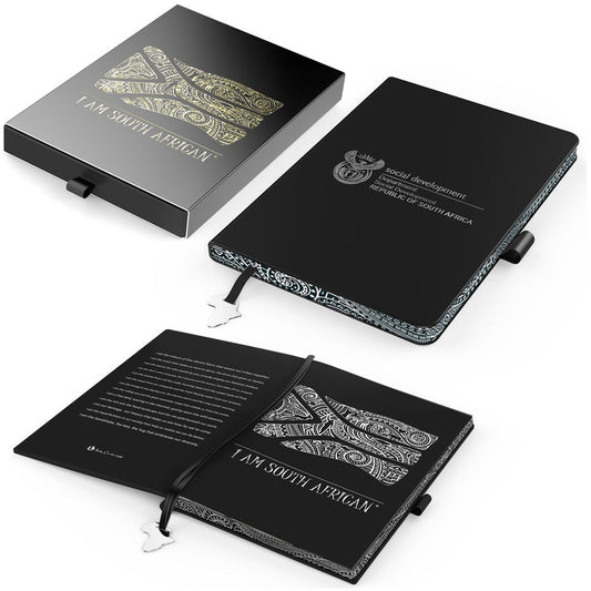 Andy Cartwright "I Am South African" A5 Hard Cover Notebook - Brand your company Logo! Get a quote - Promo Lingo