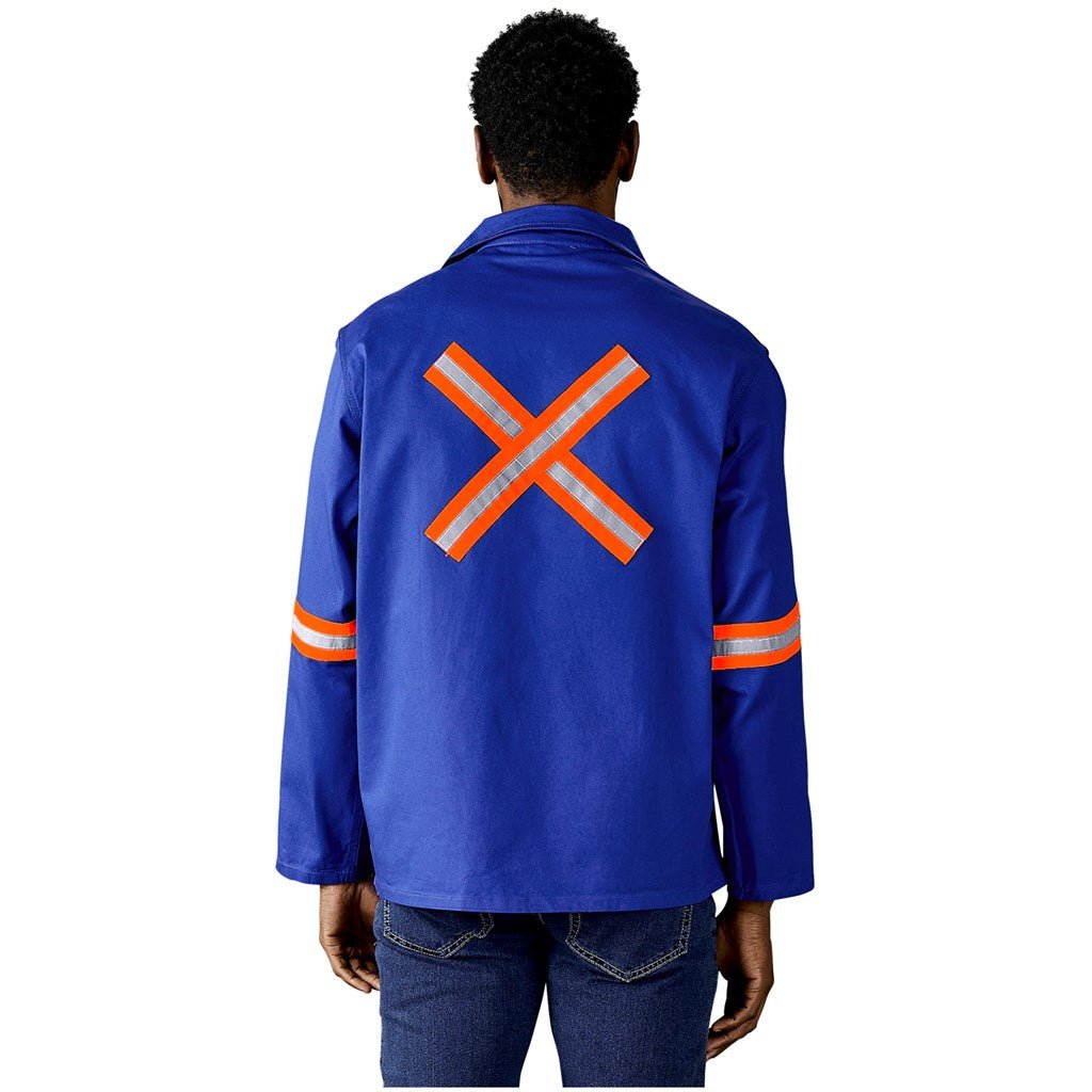 Artisan Premium 100% Cotton Jacket - Reflective Arms & Back - Orange Tape - Brand your company Logo! Get a quote - Promo Lingo