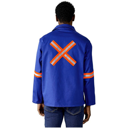 Artisan Premium 100% Cotton Jacket - Reflective Arms & Back - Orange Tape - Brand your company Logo! Get a quote - Promo Lingo