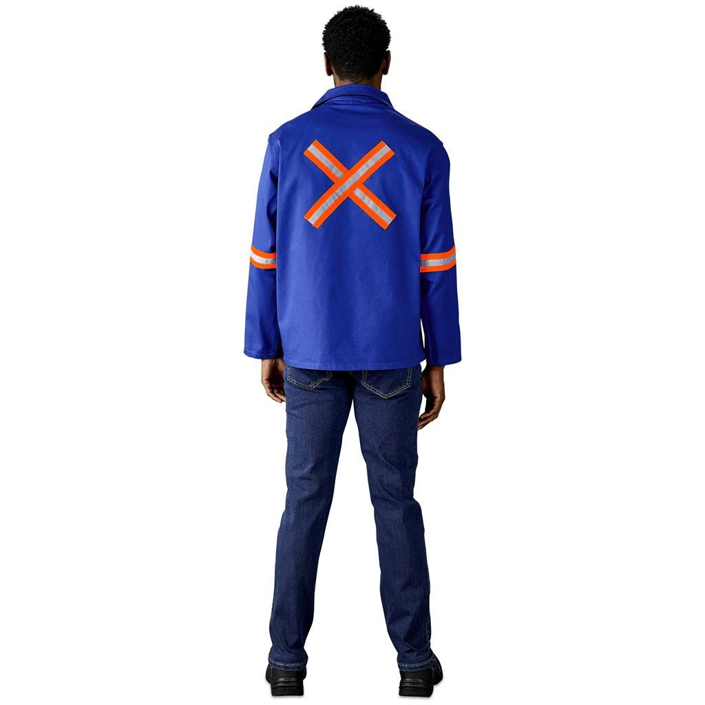 Artisan Premium 100% Cotton Jacket - Reflective Arms & Back - Orange Tape - Brand your company Logo! Get a quote - Promo Lingo