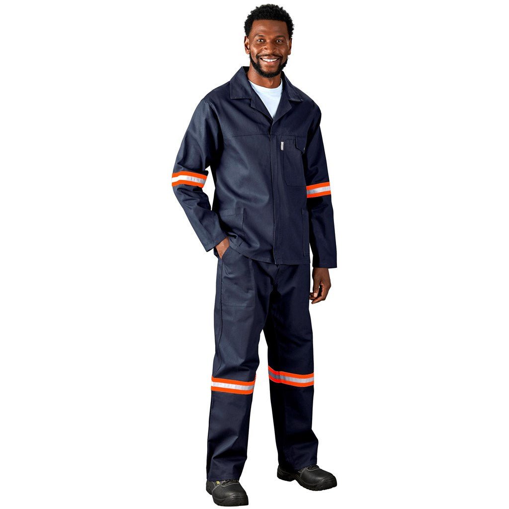 Artisan Premium 100% Cotton Jacket - Reflective Arms & Back - Orange Tape - Brand your company Logo! Get a quote - Promo Lingo