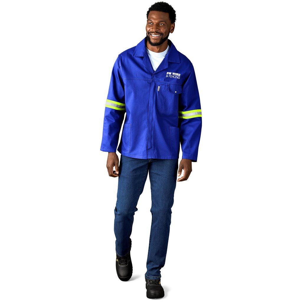 Artisan Premium 100% Cotton Jacket - Reflective Arms & Back - Yellow Tape - Brand your company Logo! Get a quote - Promo Lingo