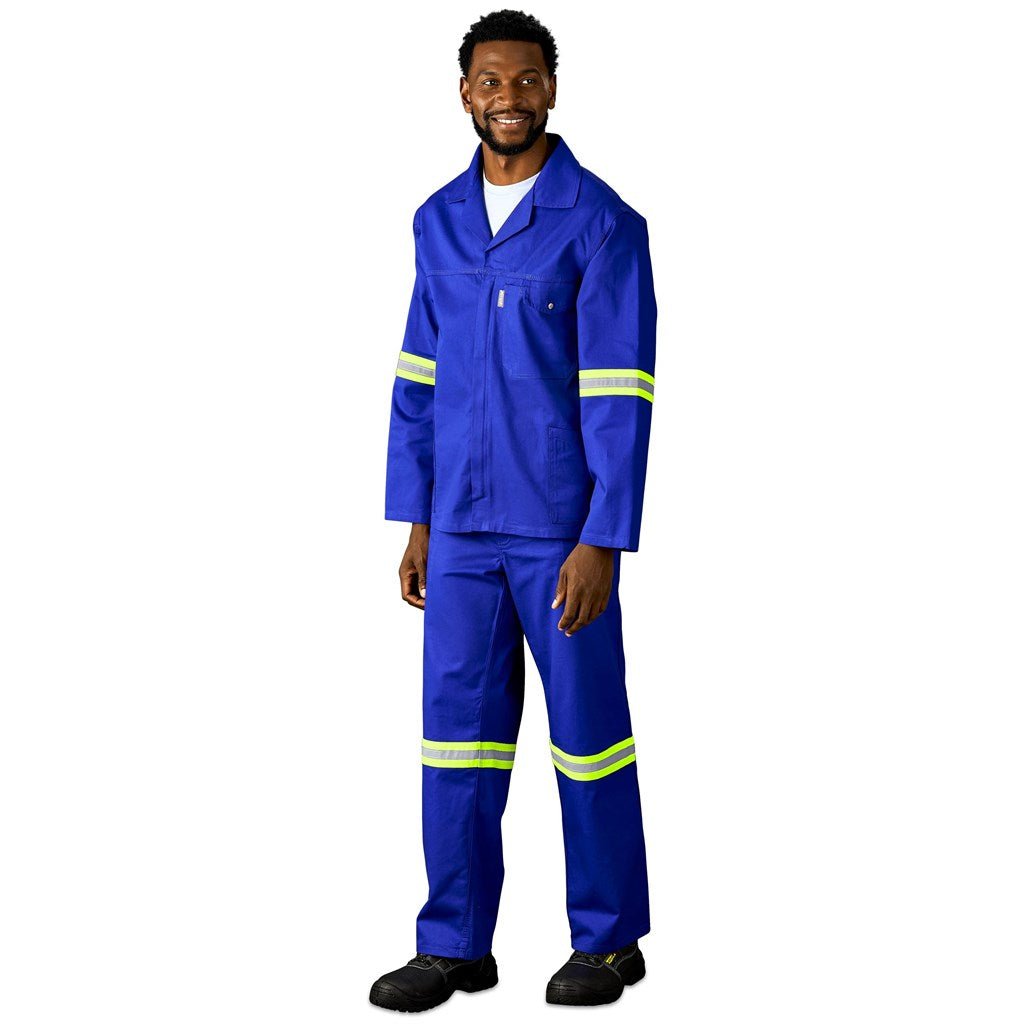 Artisan Premium 100% Cotton Jacket - Reflective Arms & Back - Yellow Tape - Brand your company Logo! Get a quote - Promo Lingo