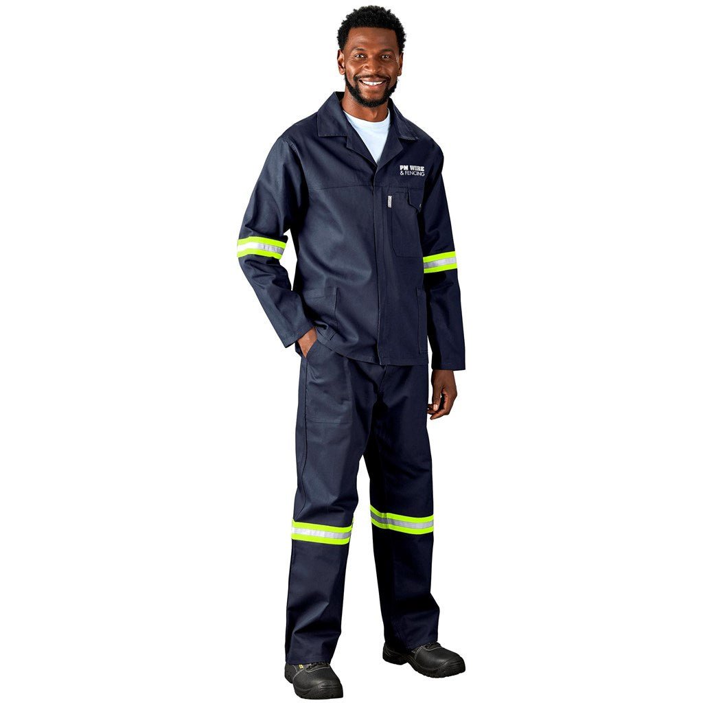 Artisan Premium 100% Cotton Jacket - Reflective Arms & Back - Yellow Tape - Brand your company Logo! Get a quote - Promo Lingo