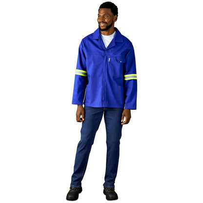 Artisan Premium 100% Cotton Jacket - Reflective Arms & Back - Yellow Tape - Brand your company Logo! Get a quote - Promo Lingo