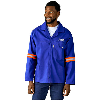 Artisan Premium 100% Cotton Jacket - Reflective Arms - Orange Tape - Brand your company Logo! Get a quote - Promo Lingo