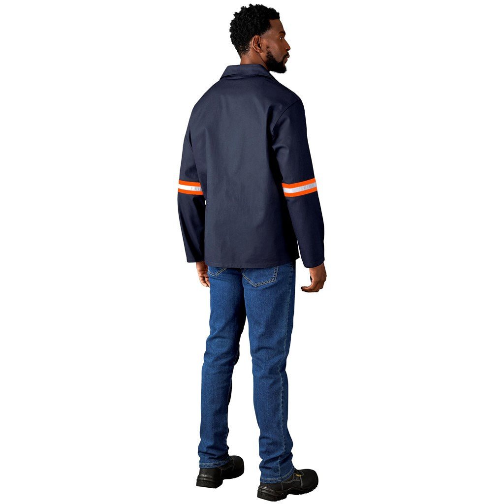 Artisan Premium 100% Cotton Jacket - Reflective Arms - Orange Tape - Brand your company Logo! Get a quote - Promo Lingo