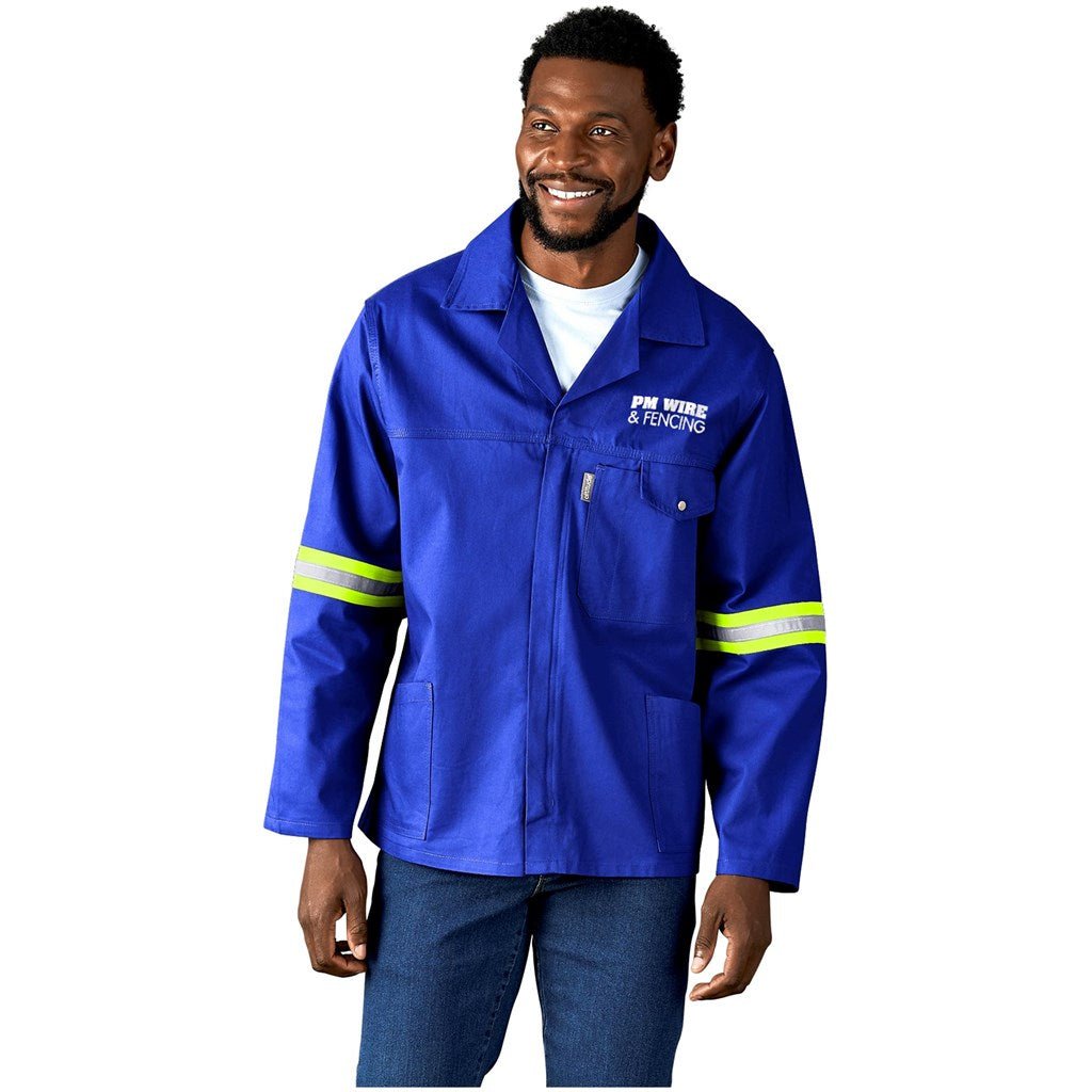 Artisan Premium 100% Cotton Jacket - Reflective Arms - Yellow Tape - Brand your company Logo! Get a quote - Promo Lingo
