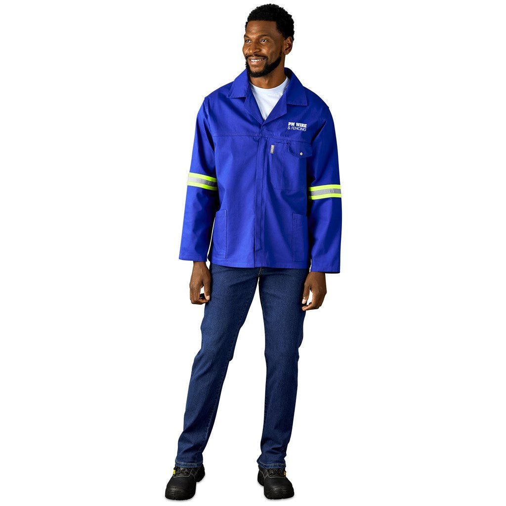 Artisan Premium 100% Cotton Jacket - Reflective Arms - Yellow Tape - Brand your company Logo! Get a quote - Promo Lingo