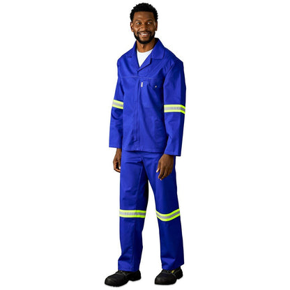 Artisan Premium 100% Cotton Jacket - Reflective Arms - Yellow Tape - Brand your company Logo! Get a quote - Promo Lingo