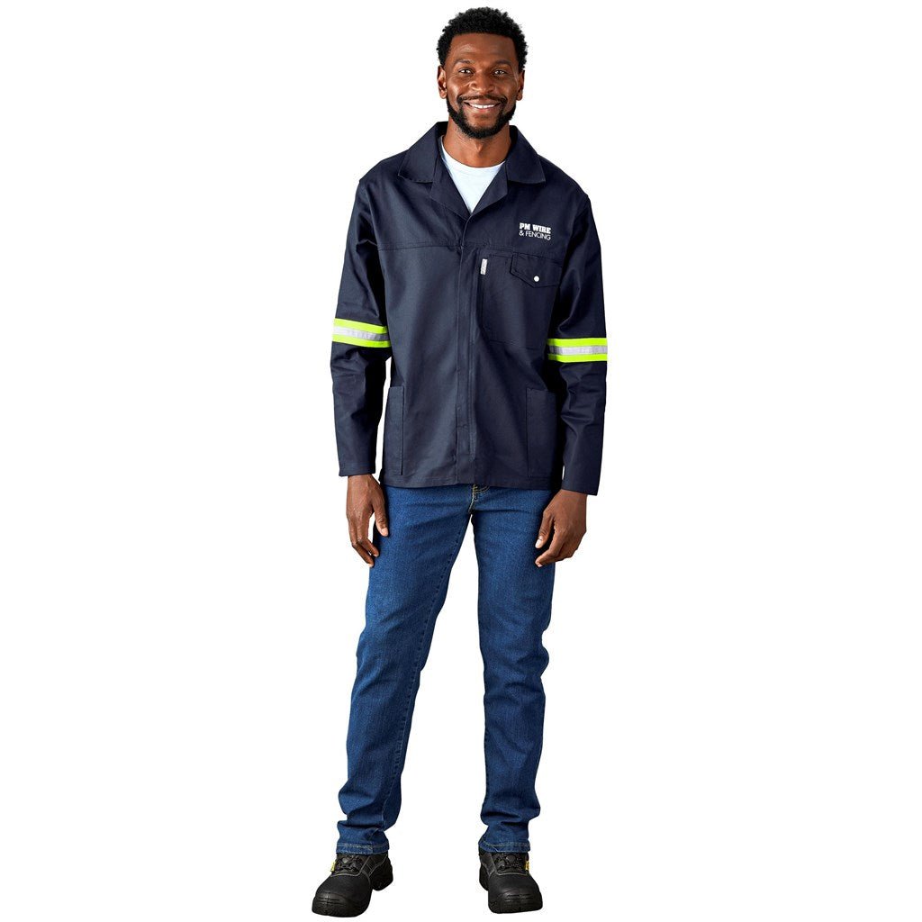 Artisan Premium 100% Cotton Jacket - Reflective Arms - Yellow Tape - Brand your company Logo! Get a quote - Promo Lingo