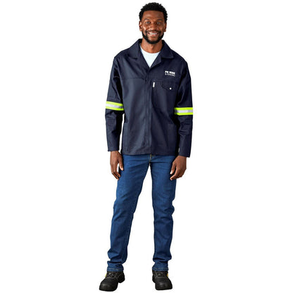 Artisan Premium 100% Cotton Jacket - Reflective Arms - Yellow Tape - Brand your company Logo! Get a quote - Promo Lingo
