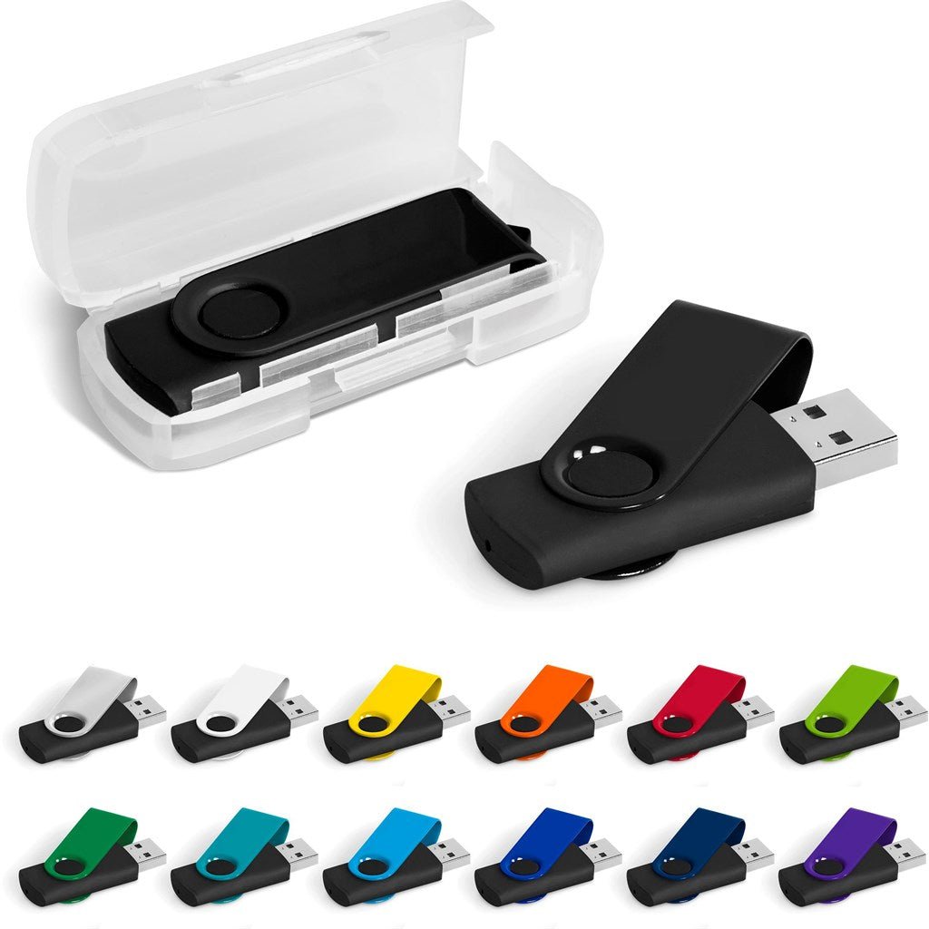 Axis Gyro Black Flash Drive - 32GB - Brand your company Logo! Get a quote - Promo Lingo
