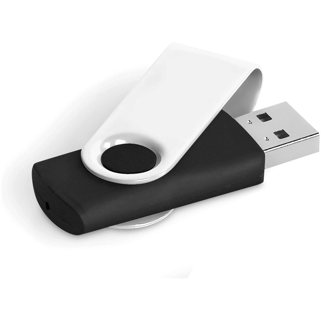 Axis Gyro Black Flash Drive - 4GB - Brand your company Logo! Get a quote - Promo Lingo