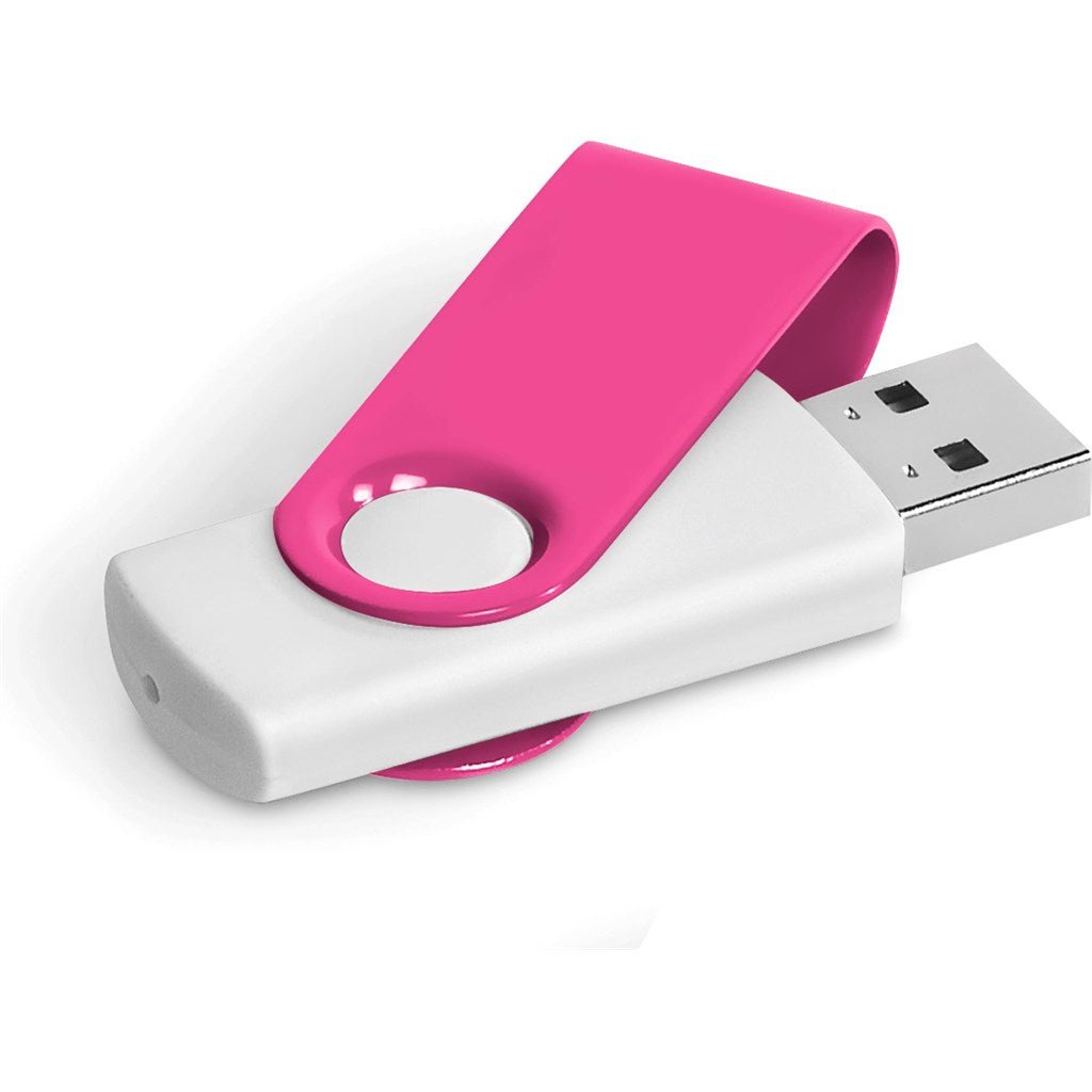 Axis Gyro White Flash Drive - 32GB - Pink - Brand your company Logo! Get a quote - Promo Lingo