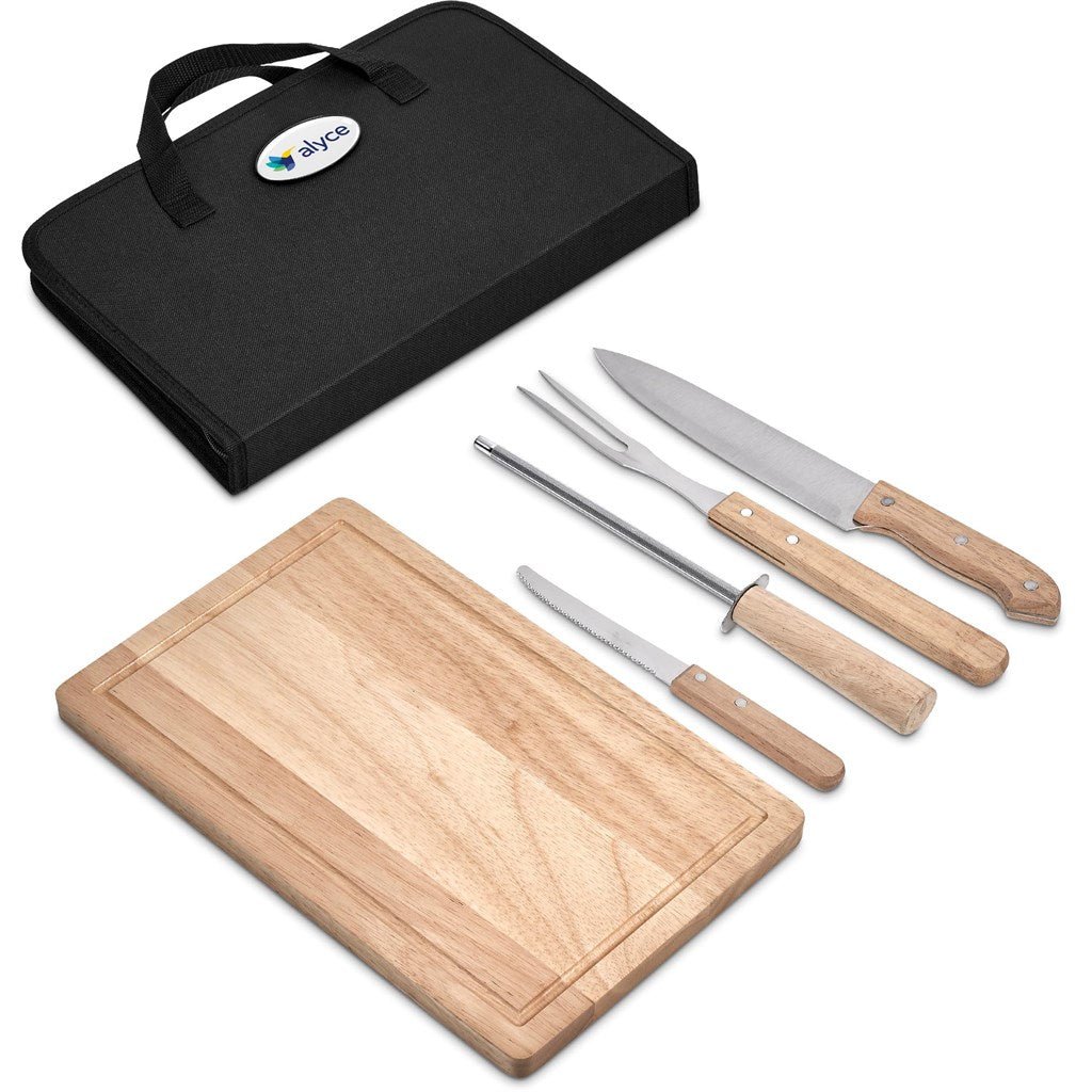 Brenton 5 - Piece Braai & Carving Set - Brand your company Logo! Get a quote - Promo Lingo