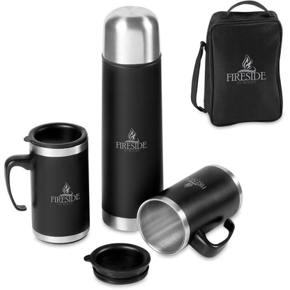 Cardinal Stainless Steel Vacuum Flask & Mug Set - Brand your company Logo! Get a quote - Promo Lingo