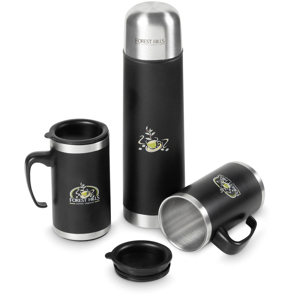 Cardinal Stainless Steel Vacuum Flask & Mug Set - Brand your company Logo! Get a quote - Promo Lingo
