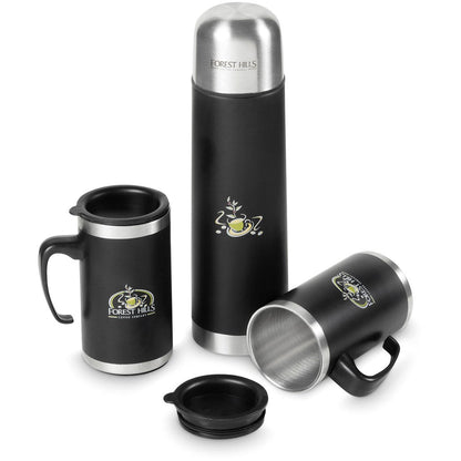 Cardinal Stainless Steel Vacuum Flask & Mug Set - Brand your company Logo! Get a quote - Promo Lingo