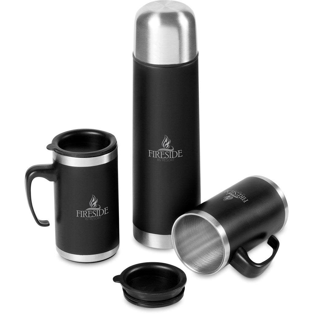 Cardinal Stainless Steel Vacuum Flask & Mug Set - Brand your company Logo! Get a quote - Promo Lingo