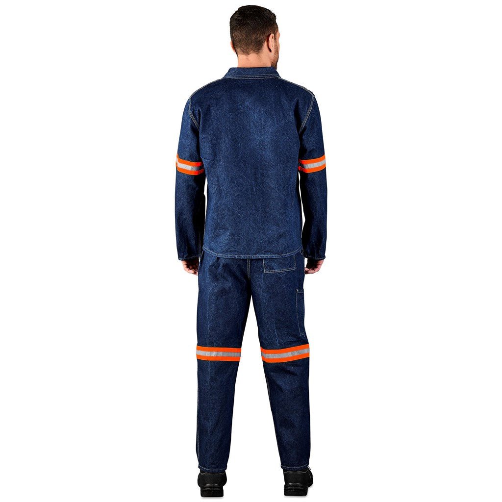 Cast Premium 100% Cotton Denim Jacket - Reflective Arms - Orange Tape - Brand your company Logo! Get a quote - Promo Lingo