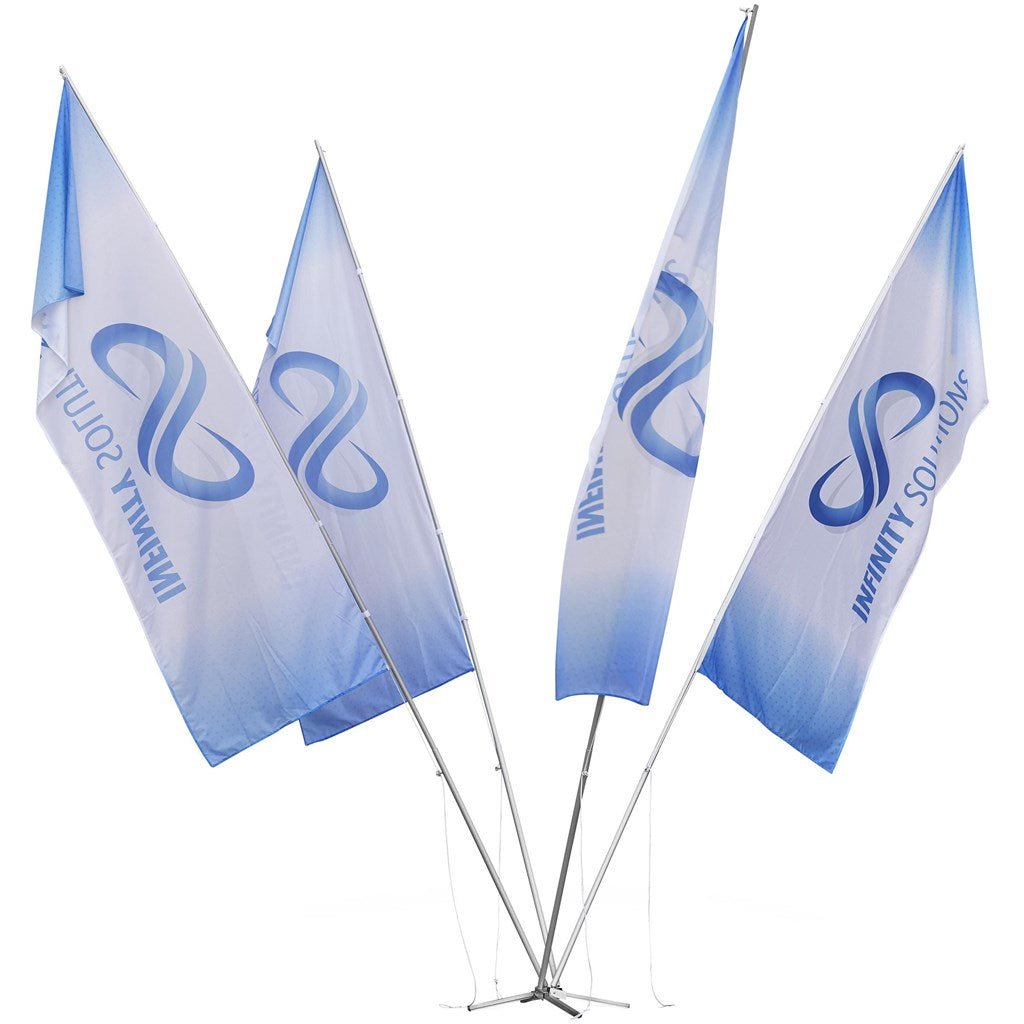 Champion 4 Flag Fountain 5m Medium (1m x 3m flags) - Brand your company Logo! Get a quote - Promo Lingo