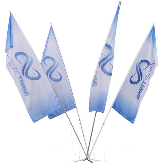 Champion 4 Flag Fountain 5m Medium (1m x 3m flags) - Brand your company Logo! Get a quote - Promo Lingo