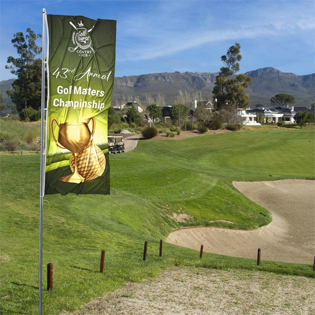 Champion Corporate Pole Flag 1200mm x 3000mm - Brand your company Logo! Get a quote - Promo Lingo