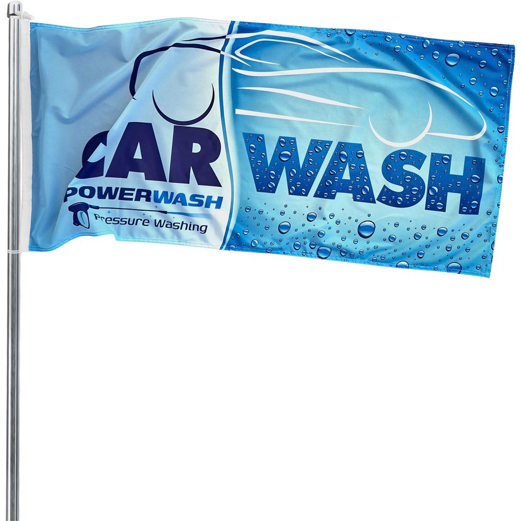 Champion Corporate Pole Flag 1300mm x 600mm - Brand your company Logo! Get a quote - Promo Lingo