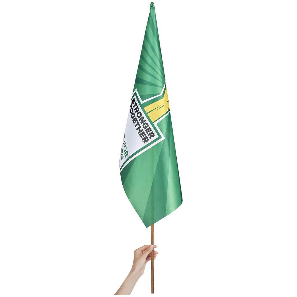 Champion Large Hand Flag 900mm x 600mm - Brand your company Logo! Get a quote - Promo Lingo