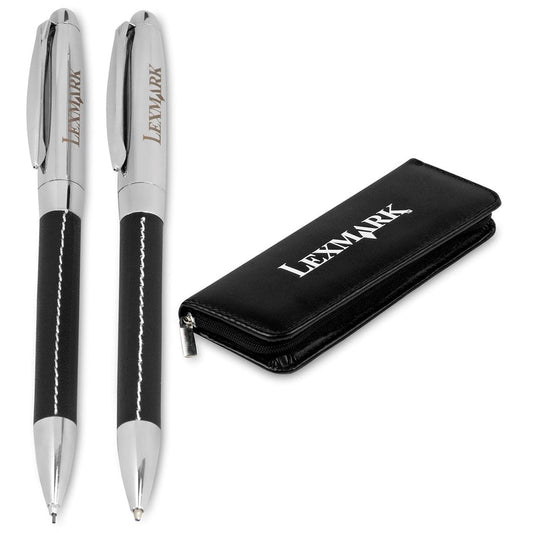 Charisma Ball Pen & Pencil Set - Black - Brand your company Logo! Get a quote - Promo Lingo