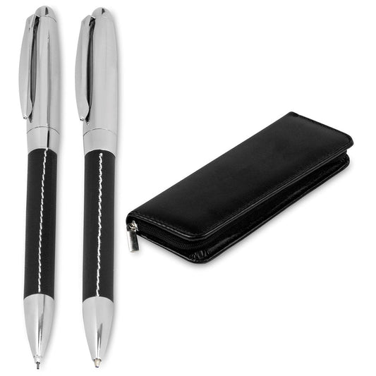 Charisma Ball Pen & Pencil Set - Black - Brand your company Logo! Get a quote - Promo Lingo
