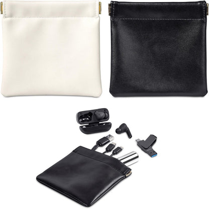 Chic Eva & Elm Plush PU Tech & Accessory Pouch for Essentials - Brand your company Logo! Get a quote - Promo Lingo
