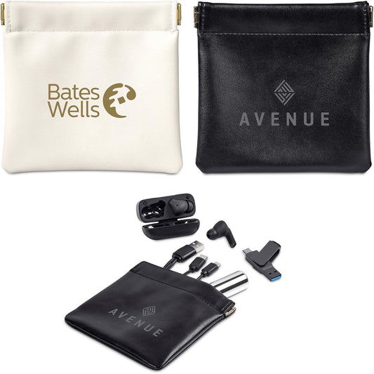 Chic Eva & Elm Plush PU Tech & Accessory Pouch for Essentials - Brand your company Logo! Get a quote - Promo Lingo