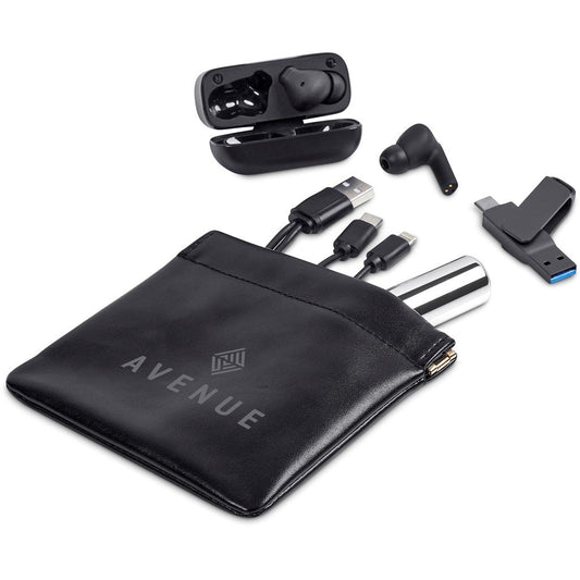 Chic Eva & Elm Plush PU Tech & Accessory Pouch for Essentials - Brand your company Logo! Get a quote - Promo Lingo