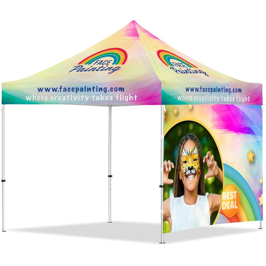 Coated Steel Sublimated Gazebo 3m x 3m - 1 Full - Wall Skin - Brand your company Logo! Get a quote - Promo Lingo