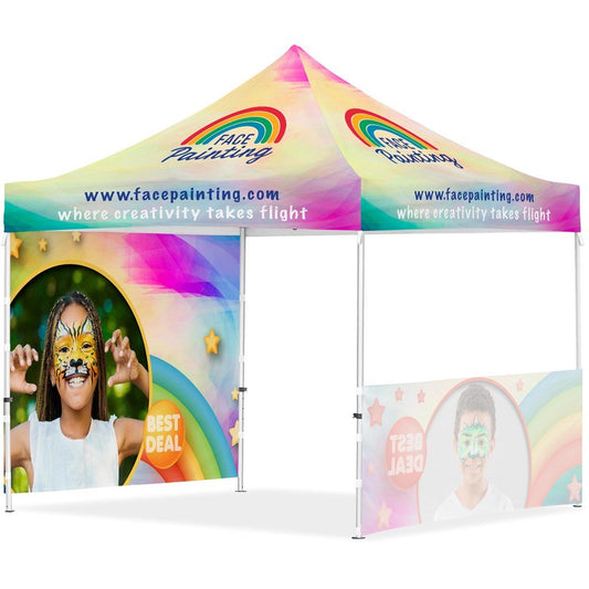 Coated Steel Sublimated Gazebo 3m x 3m - 1 Half - Wall Skin - 1 Full - Wall Skin - Brand your company Logo! Get a quote - Promo Lingo