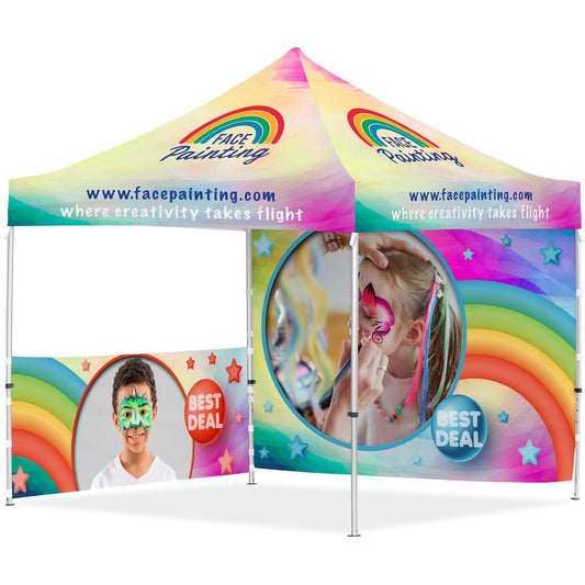 Coated Steel Sublimated Gazebo 3m x 3m - 1 Half - Wall Skin - 1 Full - Wall Skin - Brand your company Logo! Get a quote - Promo Lingo